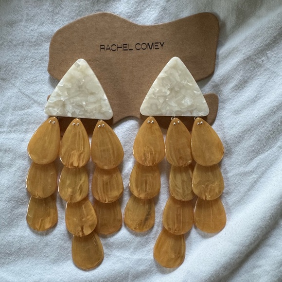 Rachel Comey Cream and Tan Statement Earrings